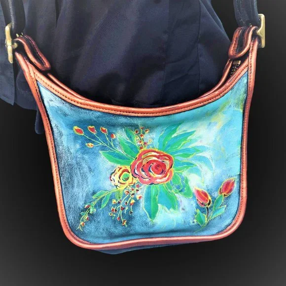 COACH Legacy Rare 1995 Style 9950 Vintage Crossbody Leather Hand Painted Bag - Picture 7 of 7